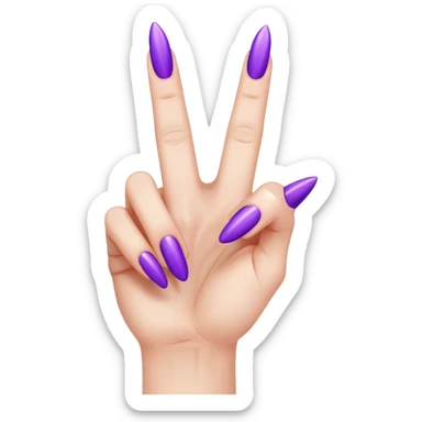 Make a middle finger with very long purple nails sticker