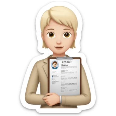 resume with profile photo, simple, clear sticker