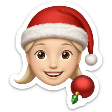 Christmas hat on a head sticker