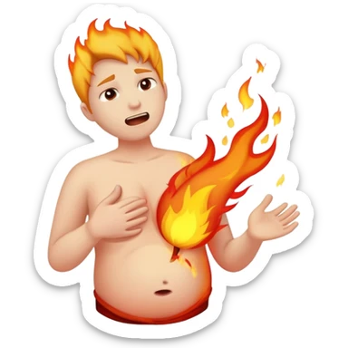 Fire burning in the stomach sticker