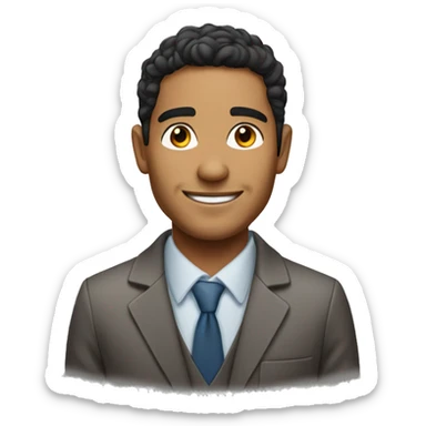 a lighter complected hispanic man with freckles and dimples at work sticker