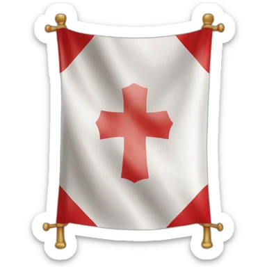 Drapeau fond rouge croix longue sticker
