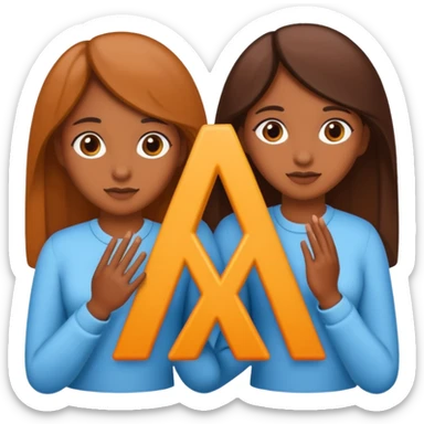 Create two letters, N and Y, in the shape of sisters.  sticker