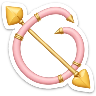 Cupid's bow in soft pink, beige and yellow pastel colors sticker