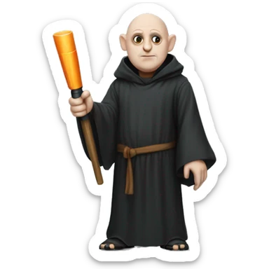 Uncle fester wearing a wizard robe and holding a screwdriver  sticker