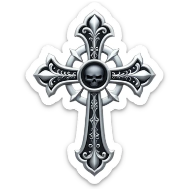 black pink goth cross  sticker