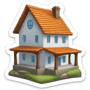 house but the emoji should be placed within a generated image of heaven sticker