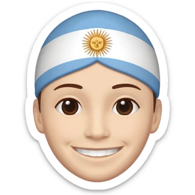 Una persona con la cabeza de la bandera de Argentina sticker