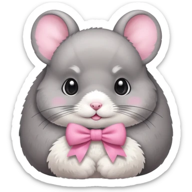 Chinchilla with pink bow sticker