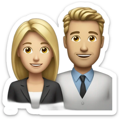 interview white man and white woman sticker