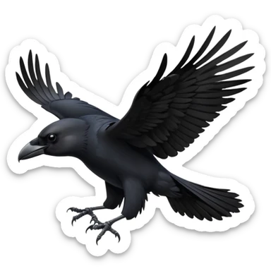 a crow starting to take off sticker