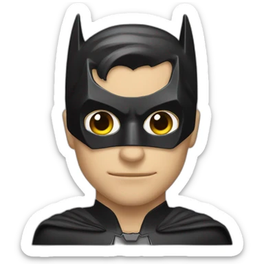 Batman Masked with total White eyes sticker