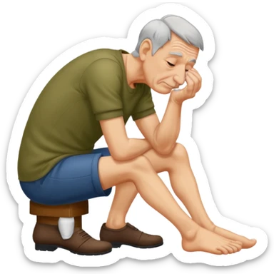 Man Sniffing feet sticker