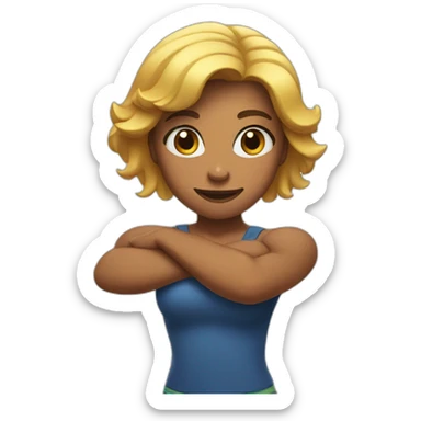 girl flexing arms sticker