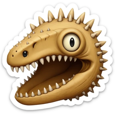 Sand worm from dune make the face a hole with long spiky teeth no eyes sticker