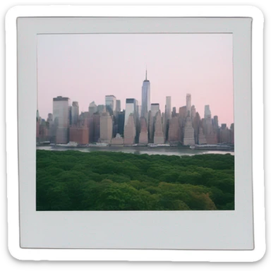 New York in a polaroid frame sticker