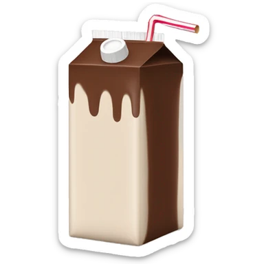 chocolate milk carton with straw sticker