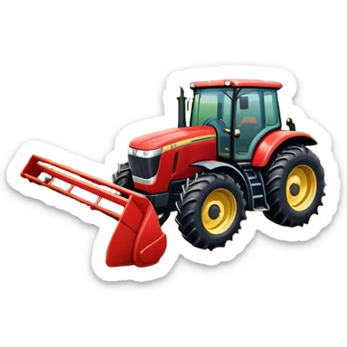An icon representing a farming simulator, with a detailed tractor plowing fields under a bright sky. The design includes farming tools, crops, and barns, symbolizing the immersive experience of managing a farm. Transparent background emphasizes the peaceful yet hardworking nature of the game. sticker