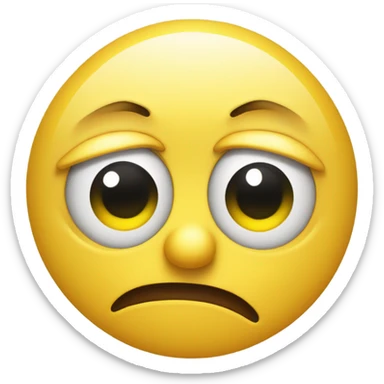 Normal emoyi yellow circle dot with 👀this kind of side eye that are judjing and annoyed By you lips pouting like an emoyi  sticker