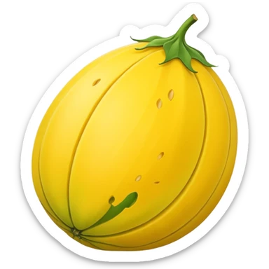 canary whole very yellow melon oval shape sticker