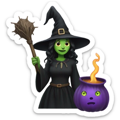 Witch and attribute  sticker