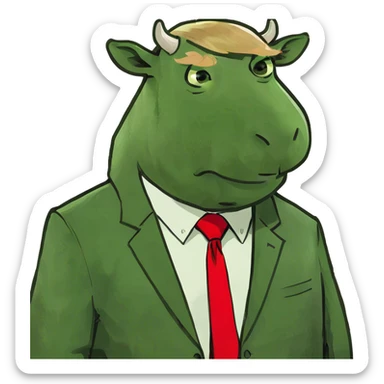 Donald trump with a cow body sticker