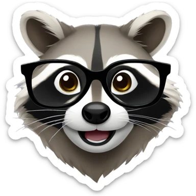 raccoon wearing glasses sticker