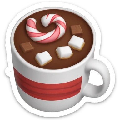 Hot cocoa with candy canes sticker