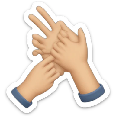 Deux mains se craquant les doigts, paumes vers l’extérieur sticker