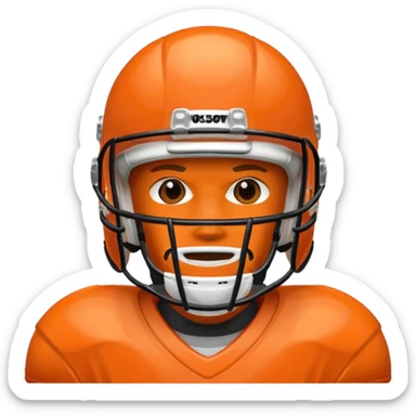 College football player helmet in  orange color  sticker