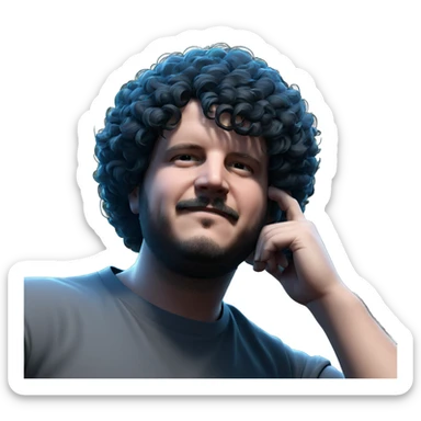 serene portrait of a man sticker