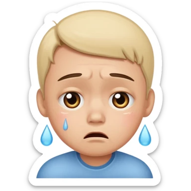 Cry baby face sticker