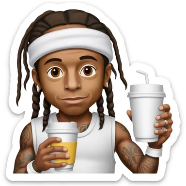 lil wayne holding a double cup with styrofoam cups stacked together sticker