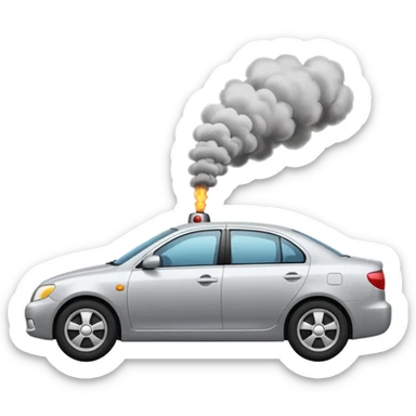Car facing right with gas coming out sedan  sticker