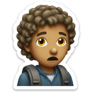 Unhappy student sticker