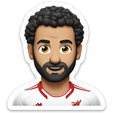 Mohammed Salah in a Liverpool kit firing a bow sticker