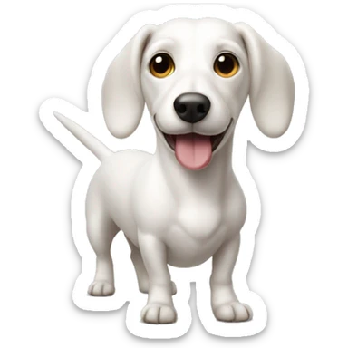 White wiener dog  sticker