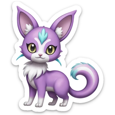 Smooth Soft Dark Pastel Meloetta-Purrloin-Gatomon-Trico-Pokémon-Digimon-Fakémon-fusion-hybrid-creature sticker