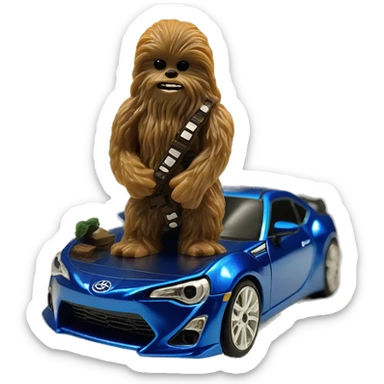 Hot wheel furry Chewbacca Toyota 86 blueberry furry finish all ,chrome wheels  sticker