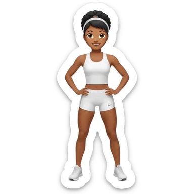 back woman in white sportswear Fit body sticker