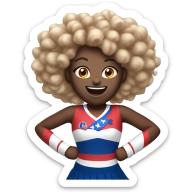 Red white and blue cheerleader sticker