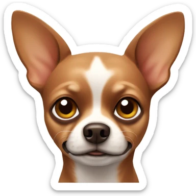 brown chihuahua face sticker