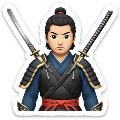 A disciplined samurai with sharp gaze, traditional armor, and a sleek katana drawn halfway.
 sticker
