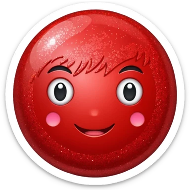 red glitter rice ball sticker