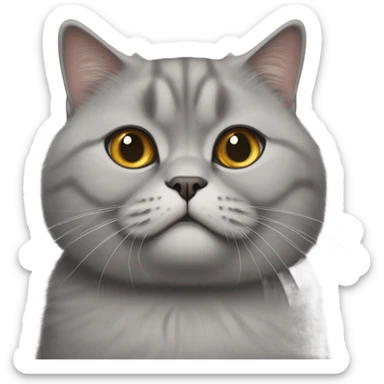 fluffy unimpressed looking british shorthair cat sticker