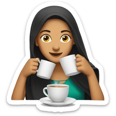 Two Pakistani girls drinking chai sticker