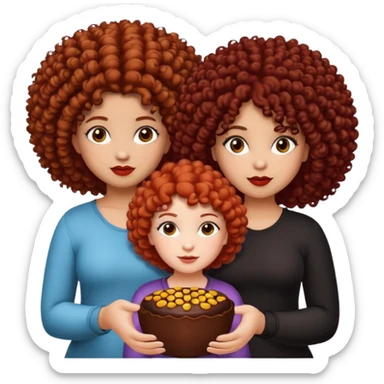 3 chicas.Una gordita rizada de color tigreñit claro oscuro, una coloradita faquita con el pelo pintado de color chocolate, una negrita de pelo afro, que todas sean bonitas plis. sticker
