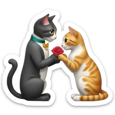 cats getting proposed to sticker
