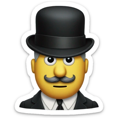 Rene Magritte wearing a bowler hat. sticker