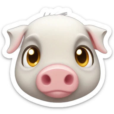 Pig body head cockatiel sticker